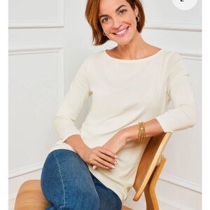 Talbots 3/4 Sleeve Bateau Neck Top